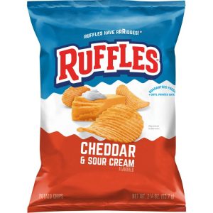 Ruffles Potato Chips Cheddar & Sour Cream Flavored Snack Chips, 1 oz Bag