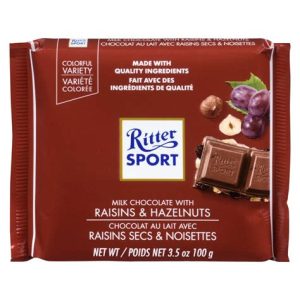 Ritter Sport Milk Chocolate with Raisins Hazelnut Bar