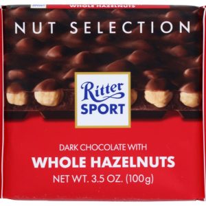 Ritter Sport Dark Chocolate With Whole Hazelnuts Candy Bar