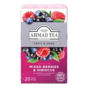 Mixed Berries & Hibiscus Herbal Infusion Fruit Tea | 20' Tea Bags | Ahmad Tea