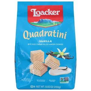 Loacker Quadratini Bite Size Wafer Cookies, Vanilla, 8.82 OZ