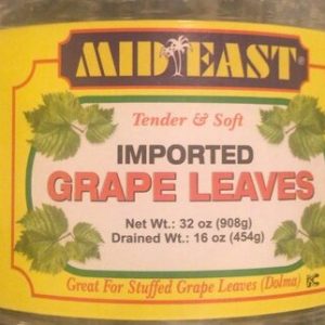 Mid East Grape Leaves 16 Ounce (1 Lb) Glass Jar - 454g