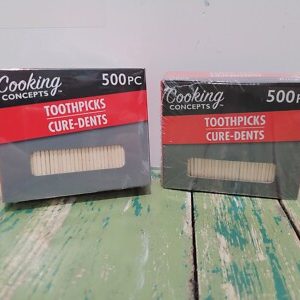 Cooking Concepts Toothpicks Cure-Dents Wooden Double Round Tip, 500 Pc, 1 Pack