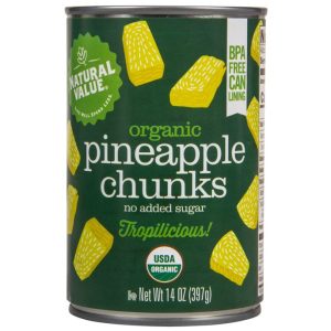Natural Value Pineapple Chunks  Organic-14 Oz