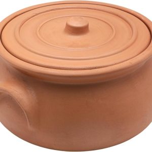 Handmade Clay Pot with Lid  Natural