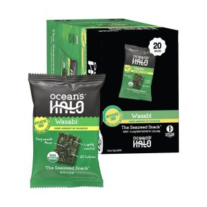 Ocean's Halo Wasabi Seaweed Snack - Case of 12/.14 oz