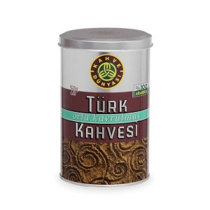 Kahve Dunyasi ( Coffee's World) 8.8 Oz (250g) Premium Ground Turkish Coffee in Metal Box 100% Arabica Cofee Bean (Turkish Gummy)