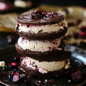 Pomegranate Chocolate Ice Cream Sandwich