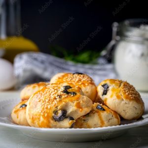 Stuffed Turkish Pastry, with Olives