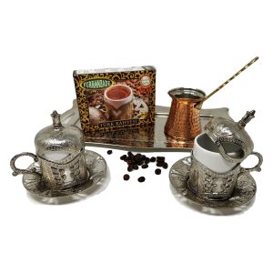 Ground Roasted Turkish Coffee with Coffee Pot  Gift Set
